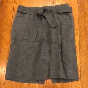 Talbot’s Navy Linen Skirt with Self Sash. Size 8